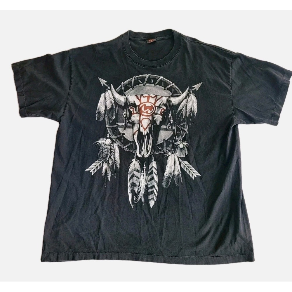 Vintage Rock Eagle Shirt Mens XXL Single Stich Dream Catcher Indian Bull Skull